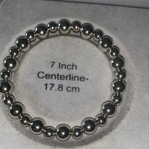 Silver Beaded stretch Bracelet